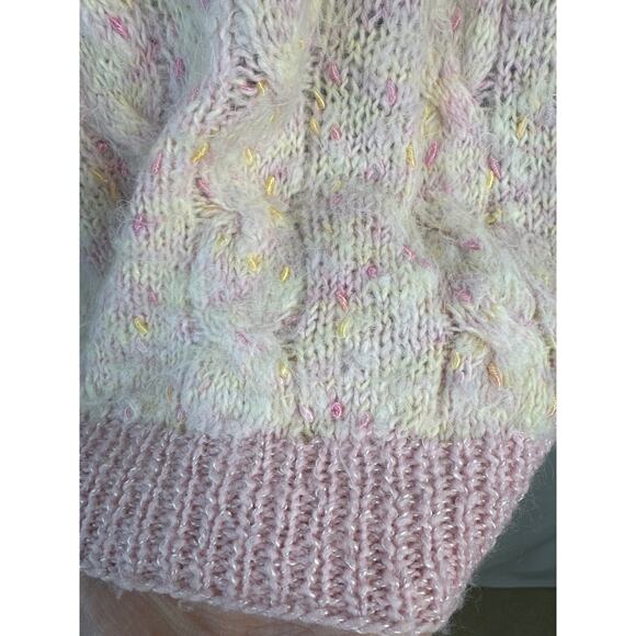 American vintage OOAK hand knit Mohair cardigan in shades of pink size medium - Picture 10 of 12